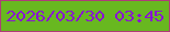 文字の大きさ：5、枠の色：af3c78、背景の色：68b820、文字の色：8914d4 無料ブログパーツのブログ時計