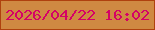 文字の大きさ：5、枠の色：af410e、背景の色：cf8942、文字の色：d50266 無料ブログパーツのブログ時計