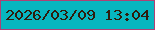 文字の大きさ：1、枠の色：af4174、背景の色：07b6bf、文字の色：2f1d0c 無料ブログパーツのブログ時計