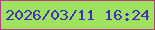 文字の大きさ：4、枠の色：af4184、背景の色：9fe260、文字の色：432ebe 無料ブログパーツのブログ時計