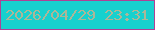文字の大きさ：2、枠の色：af4195、背景の色：17d1ce、文字の色：acb698 無料ブログパーツのブログ時計