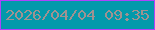 文字の大きさ：2、枠の色：af43fb、背景の色：0399ab、文字の色：9f9291 無料ブログパーツのブログ時計