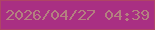 文字の大きさ：3、枠の色：af4565、背景の色：a92f83、文字の色：b47f80 無料ブログパーツのブログ時計
