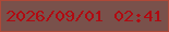 文字の大きさ：2、枠の色：af4837、背景の色：79514b、文字の色：b10a11 無料ブログパーツのブログ時計