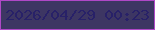 文字の大きさ：4、枠の色：af48c7、背景の色：3d3663、文字の色：282168 無料ブログパーツのブログ時計