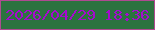 文字の大きさ：3、枠の色：af4a91、背景の色：2c733f、文字の色：a60ace 無料ブログパーツのブログ時計
