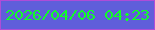 文字の大きさ：1、枠の色：af4cd7、背景の色：605eda、文字の色：11ff29 無料ブログパーツのブログ時計