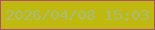 文字の大きさ：1、枠の色：af4e71、背景の色：bfb80f、文字の色：a8bb7b 無料ブログパーツのブログ時計
