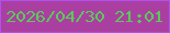 文字の大きさ：3、枠の色：af50f0、背景の色：aa3fa1、文字の色：5aca58 無料ブログパーツのブログ時計