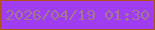 文字の大きさ：2、枠の色：af511b、背景の色：a13df0、文字の色：a27891 無料ブログパーツのブログ時計