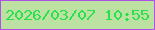 文字の大きさ：5、枠の色：af51e7、背景の色：bce1a2、文字の色：2be04d 無料ブログパーツのブログ時計