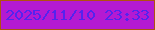 文字の大きさ：3、枠の色：af520f、背景の色：b41ad2、文字の色：5423ee 無料ブログパーツのブログ時計