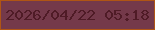 文字の大きさ：1、枠の色：af5514、背景の色：74394a、文字の色：4f1b26 無料ブログパーツのブログ時計