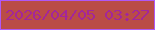 文字の大きさ：1、枠の色：af58f6、背景の色：ba4c47、文字の色：a3269a 無料ブログパーツのブログ時計