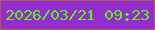 文字の大きさ：1、枠の色：af5a54、背景の色：942dcf、文字の色：5ff215 無料ブログパーツのブログ時計