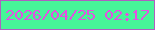 文字の大きさ：5、枠の色：af5fc0、背景の色：47f598、文字の色：e450e2 無料ブログパーツのブログ時計