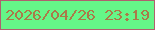 文字の大きさ：5、枠の色：af606e、背景の色：65f688、文字の色：aa7a49 無料ブログパーツのブログ時計