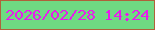 文字の大きさ：2、枠の色：af623a、背景の色：6fda82、文字の色：e81bec 無料ブログパーツのブログ時計