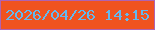 文字の大きさ：4、枠の色：af63b2、背景の色：f05320、文字の色：63b9f0 無料ブログパーツのブログ時計