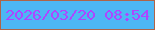 文字の大きさ：4、枠の色：af6448、背景の色：4db7f4、文字の色：ae46ff 無料ブログパーツのブログ時計