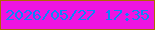 文字の大きさ：4、枠の色：af6701、背景の色：ee14e1、文字の色：0a85f9 無料ブログパーツのブログ時計