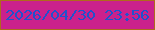 文字の大きさ：4、枠の色：af6a1c、背景の色：cb218c、文字の色：2152cd 無料ブログパーツのブログ時計