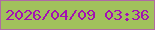 文字の大きさ：5、枠の色：af6aa4、背景の色：a1c15c、文字の色：a310b3 無料ブログパーツのブログ時計