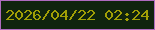文字の大きさ：1、枠の色：af6bbf、背景の色：10240e、文字の色：a19f06 無料ブログパーツのブログ時計