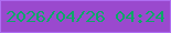 文字の大きさ：5、枠の色：af6df2、背景の色：9a49ce、文字の色：0da768 無料ブログパーツのブログ時計