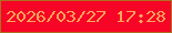文字の大きさ：4、枠の色：af6e21、背景の色：f70526、文字の色：fca459 無料ブログパーツのブログ時計