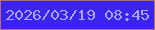 文字の大きさ：4、枠の色：af6f76、背景の色：3c23ed、文字の色：a4a7f0 無料ブログパーツのブログ時計