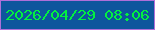 文字の大きさ：3、枠の色：af6fd9、背景の色：0e569d、文字の色：03f040 無料ブログパーツのブログ時計