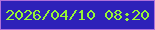 文字の大きさ：2、枠の色：af70da、背景の色：2e21b9、文字の色：95f536 無料ブログパーツのブログ時計