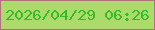 文字の大きさ：4、枠の色：af717c、背景の色：acdb6c、文字の色：37ba27 無料ブログパーツのブログ時計