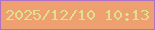 文字の大きさ：4、枠の色：af71c4、背景の色：efa071、文字の色：dee18e 無料ブログパーツのブログ時計