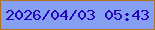 文字の大きさ：4、枠の色：af7223、背景の色：85a0f1、文字の色：2605bc 無料ブログパーツのブログ時計