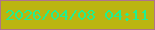 文字の大きさ：4、枠の色：af738c、背景の色：bbb510、文字の色：21ef90 無料ブログパーツのブログ時計