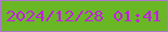 文字の大きさ：5、枠の色：af76cd、背景の色：6ab726、文字の色：c21ee0 無料ブログパーツのブログ時計