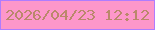 文字の大きさ：3、枠の色：af7cfe、背景の色：fd97ca、文字の色：ba886b 無料ブログパーツのブログ時計