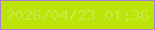 文字の大きさ：2、枠の色：af7fd2、背景の色：bde308、文字の色：c3ec44 無料ブログパーツのブログ時計