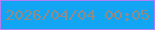 文字の大きさ：4、枠の色：af7ff8、背景の色：12a5f3、文字の色：928c87 無料ブログパーツのブログ時計
