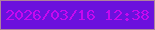 文字の大きさ：1、枠の色：af829c、背景の色：6b11dd、文字の色：c609f0 無料ブログパーツのブログ時計