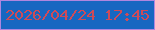 文字の大きさ：1、枠の色：af86df、背景の色：1767c1、文字の色：ce4b58 無料ブログパーツのブログ時計