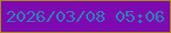文字の大きさ：4、枠の色：af871b、背景の色：7c0ab0、文字の色：357aba 無料ブログパーツのブログ時計