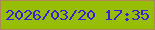 文字の大きさ：5、枠の色：af8752、背景の色：98bd07、文字の色：3722d3 無料ブログパーツのブログ時計
