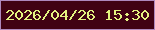 文字の大きさ：5、枠の色：af88bd、背景の色：410213、文字の色：e3f380 無料ブログパーツのブログ時計