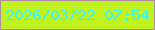 文字の大きさ：2、枠の色：af8da6、背景の色：bff21f、文字の色：3df6fa 無料ブログパーツのブログ時計