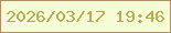 文字の大きさ：5、枠の色：af8e65、背景の色：f6fcd5、文字の色：b3ae4e 無料ブログパーツのブログ時計