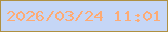 文字の大きさ：4、枠の色：af9041、背景の色：c5d6f6、文字の色：feab74 無料ブログパーツのブログ時計