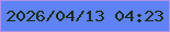 文字の大きさ：1、枠の色：af91e6、背景の色：5f82f5、文字の色：192d01 無料ブログパーツのブログ時計